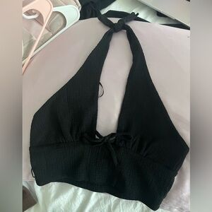 Urban outfitters halter black crop top S